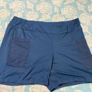 SHEIN Navy Blue Athletic Shorts for Women with pockets